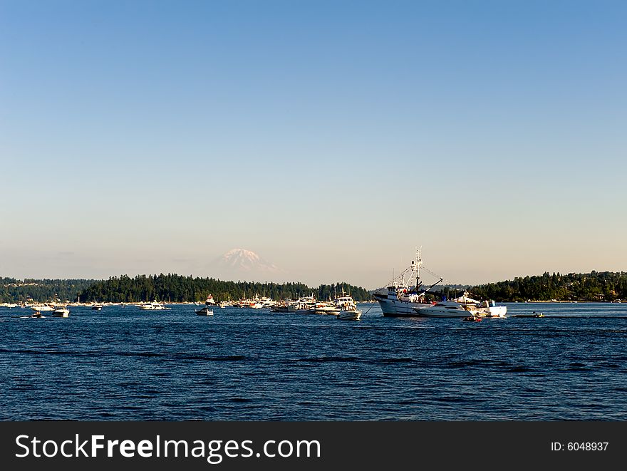 Seafair Log Boom On Lake Washington