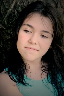 Young Sad Woman Stock Image