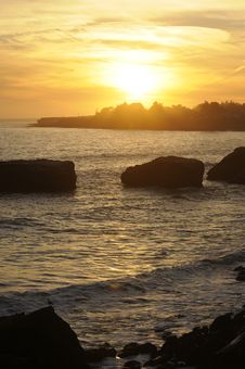 Sunset On The California Coast Royalty Free Stock Images Sunset On The California Coast Royalty Free Stock Images