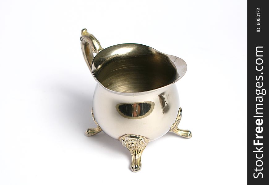 Two Silver Chromed sugar basin on a white background