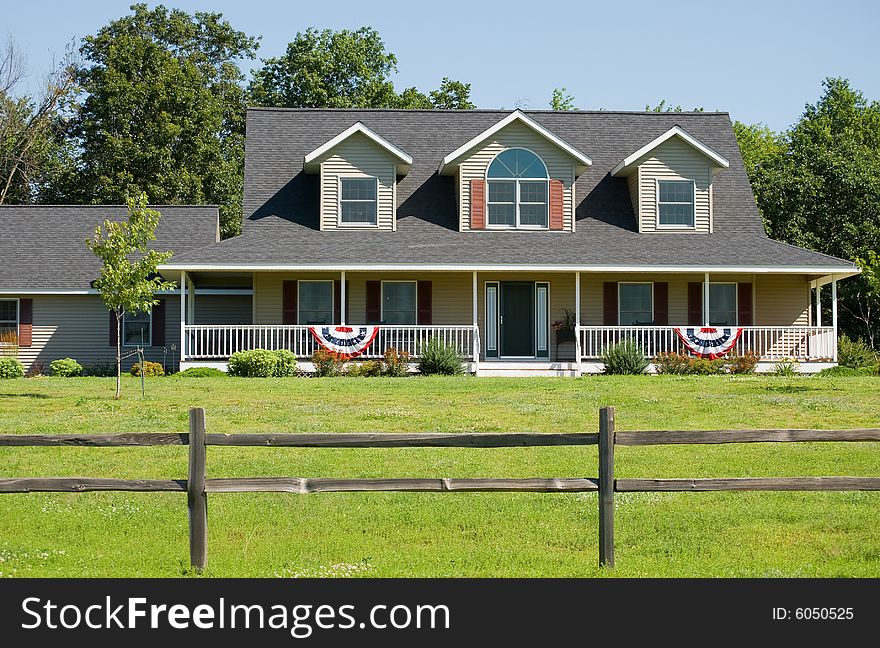 Modern american home front entrance