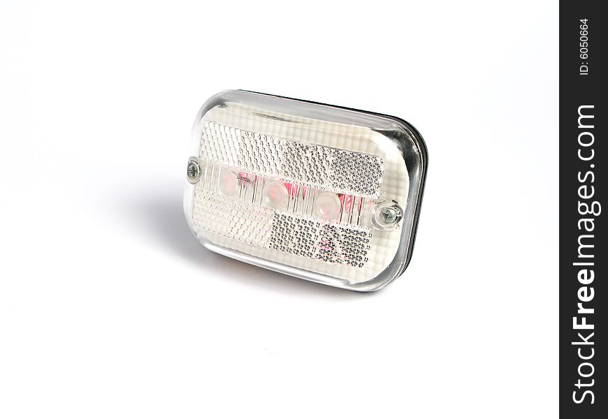 Red and white rear bicycle light