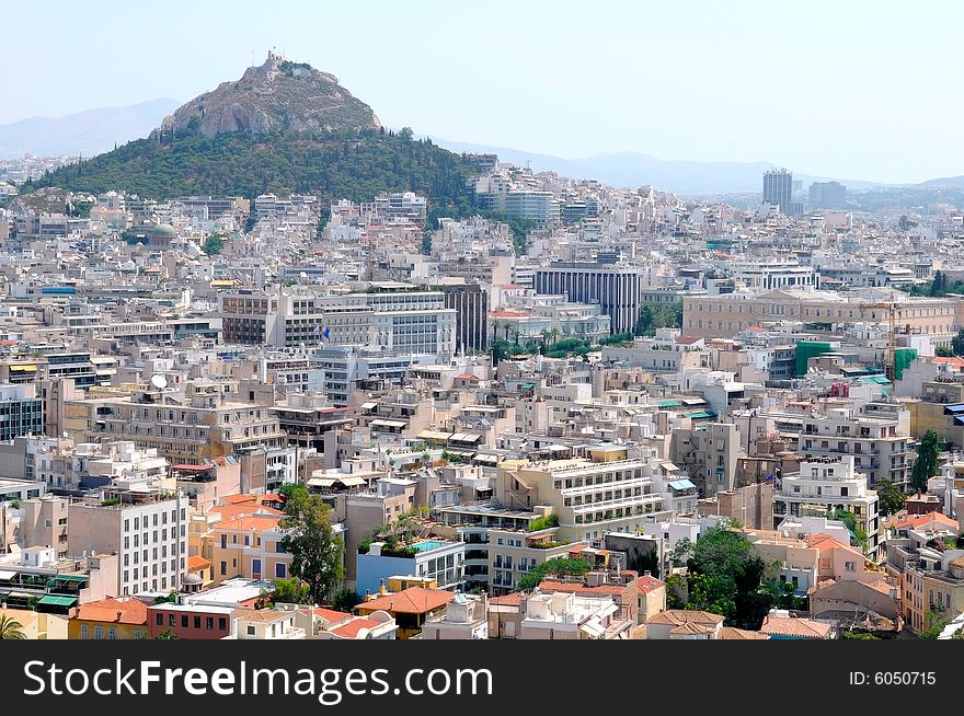 The view of Athens, Greece. The view of Athens, Greece