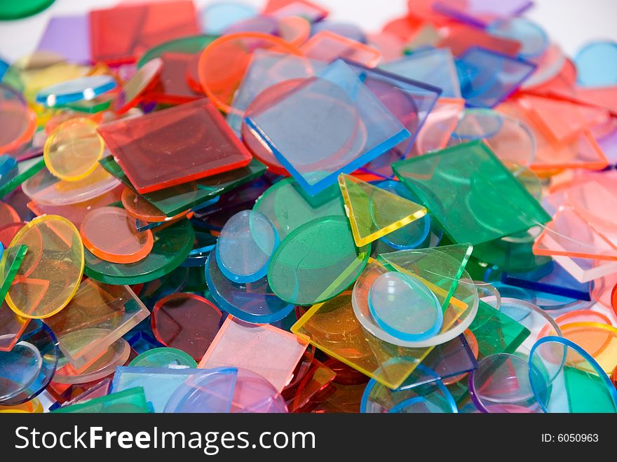A group of glass forms spread around. A group of glass forms spread around