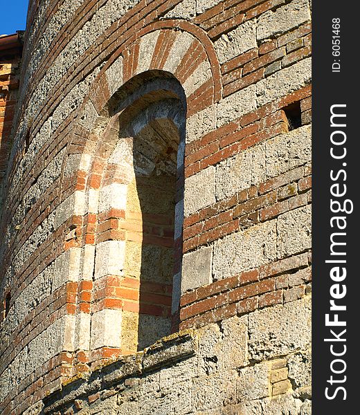 A beautiful detail of a window in Montesiepi hermitage. A beautiful detail of a window in Montesiepi hermitage