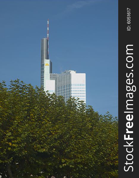 The Meno Tower this located in financial center of the city of Frankfurt. The Meno Tower this located in financial center of the city of Frankfurt.