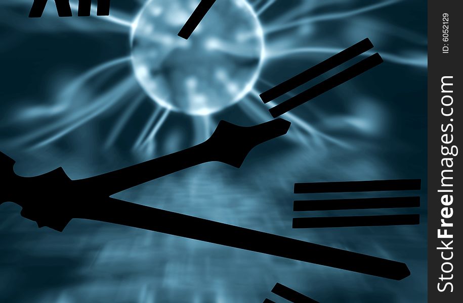 Conceptual image of clock face over plasma background. Conceptual image of clock face over plasma background