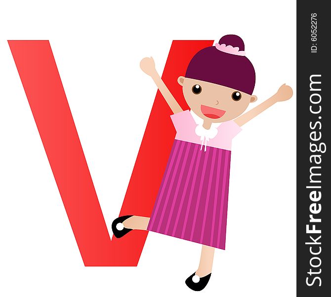 Alphabet Letter V(girl)