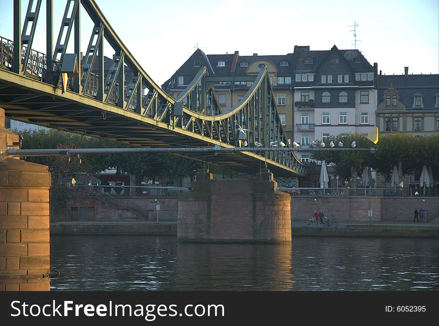 Bridge that crosses the River Main Frankfurt. Bridge that crosses the River Main Frankfurt.