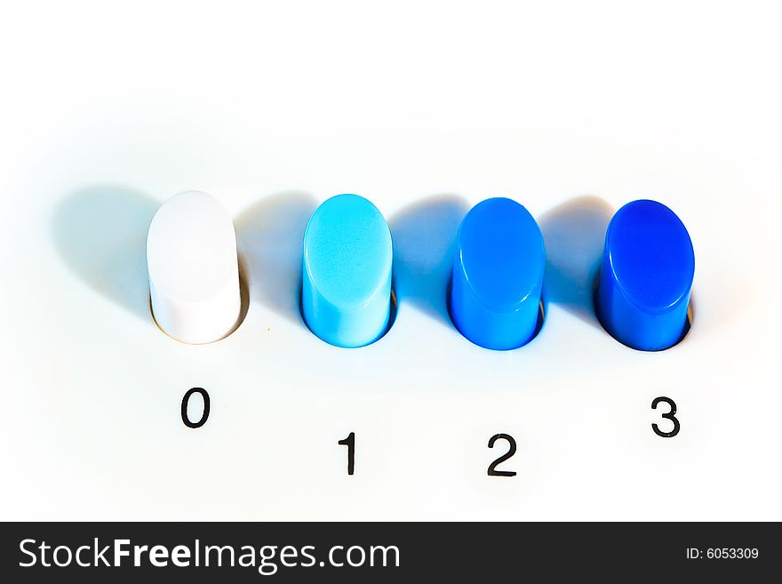 An image of four buttons on a white background
