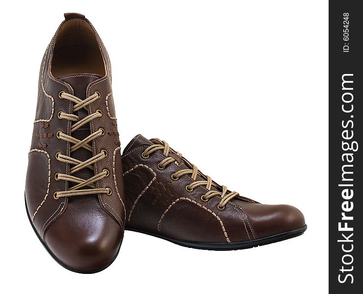 Brown leather fashion shoes. Clipping path included. Brown leather fashion shoes. Clipping path included.