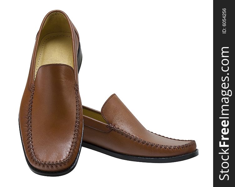 Brown leather sportive shoes. Clipping path included. Brown leather sportive shoes. Clipping path included.