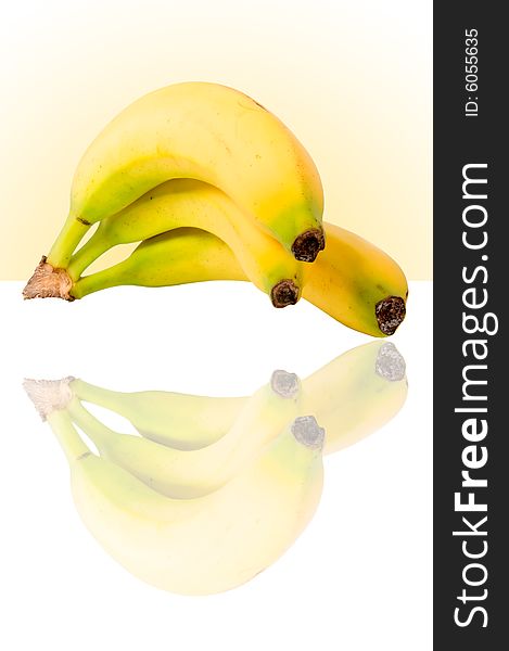 Fresh bananas in elegant studio design