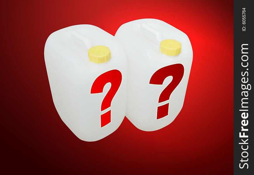 Double white tanks on red background