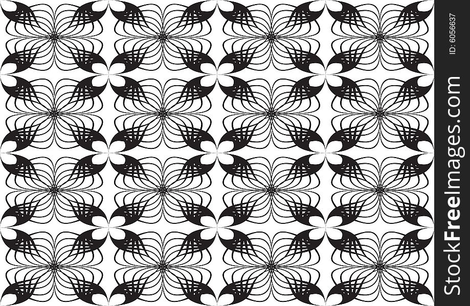 Seamless floral pattern in black and white. Seamless floral pattern in black and white