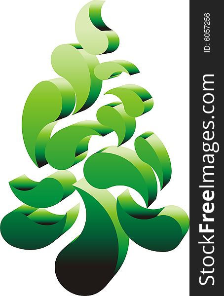 3D representation of X-mas tree. 3D representation of X-mas tree