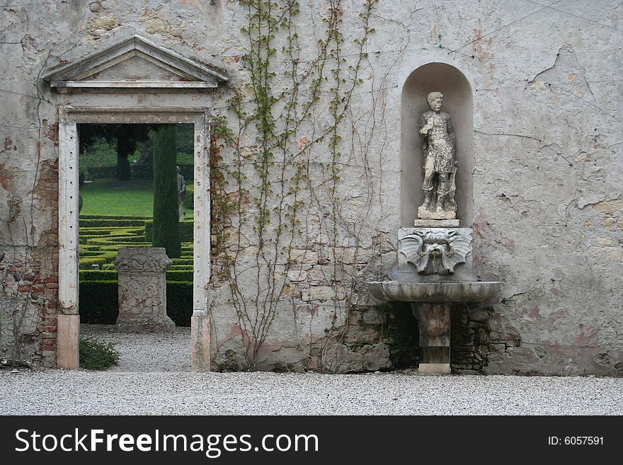 Entrance to Italian garden in Verona, Italy. Entrance to Italian garden in Verona, Italy