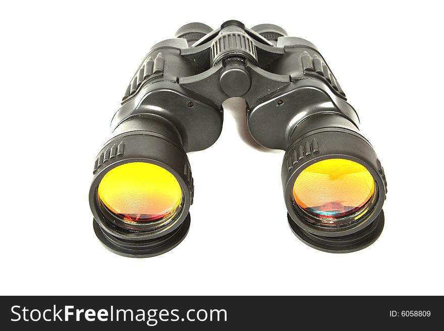 Binoculars on white