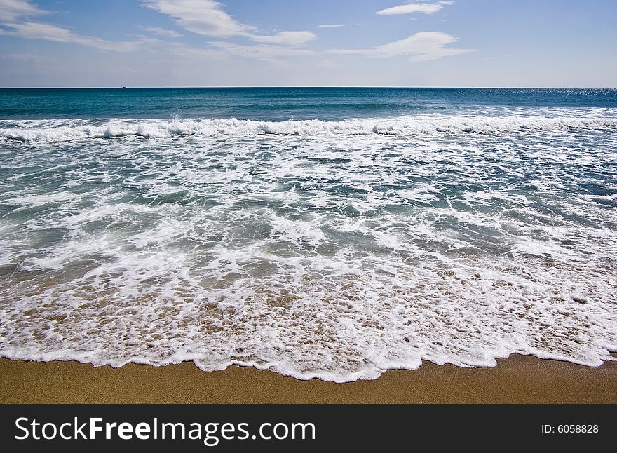 Sand, waves and sky on the Black Sea. Sand, waves and sky on the Black Sea