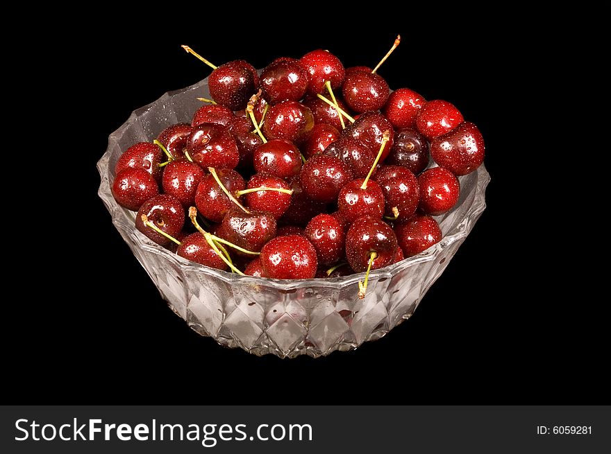 Bowl of fresh colorful cherries. Bowl of fresh colorful cherries