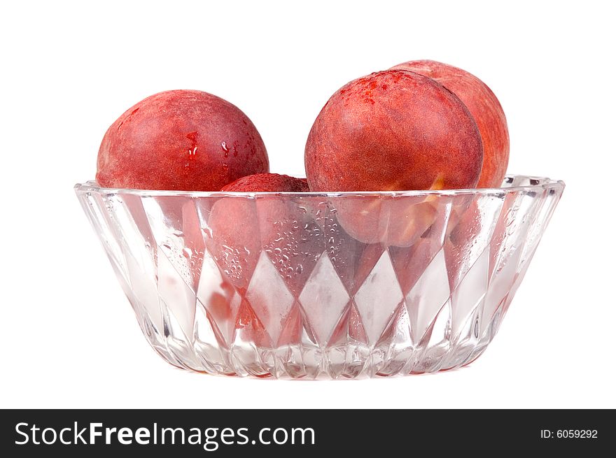 Bowl of fresh colorful peaches. Bowl of fresh colorful peaches