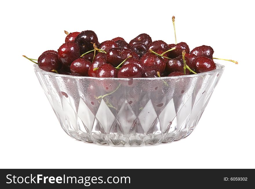 Bowl of fresh colorful cherries. Bowl of fresh colorful cherries