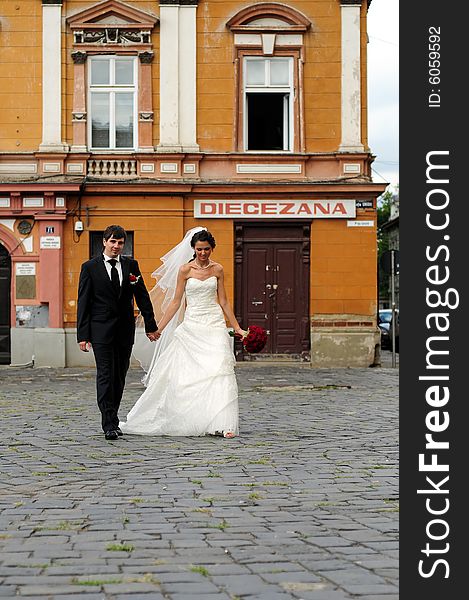 Portrait of bride and groom