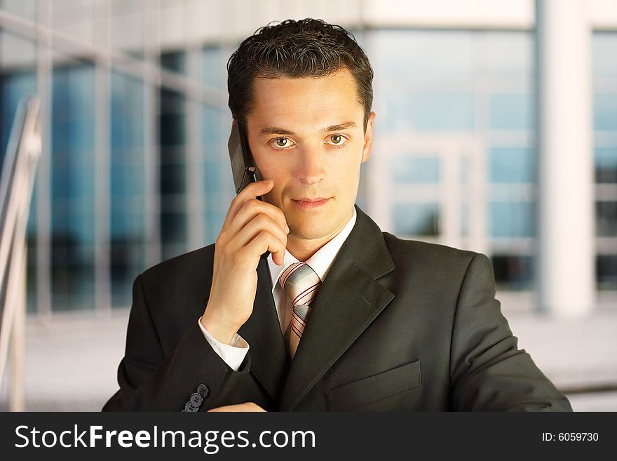 Businessman Outside A Modern Building.