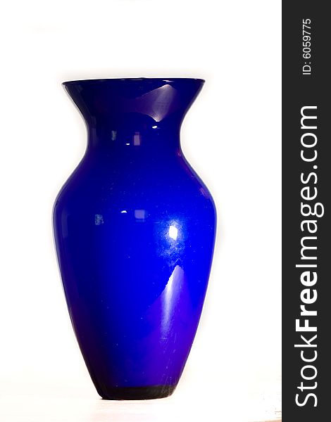 Isolated blue vase ready to join a collection