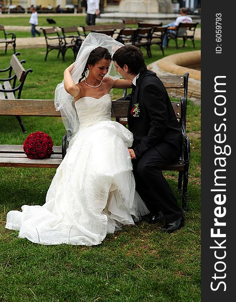 Portrait of bride and groom