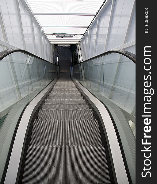 The escalator on big ferryboat