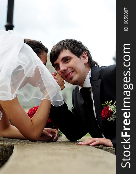 Portrait of bride and groom