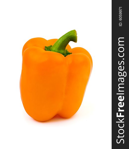 Orange pepper isolated on white background