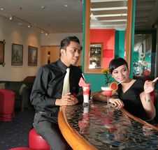 Couple At Bar Royalty Free Stock Image Couple At Bar Royalty Free Stock Image