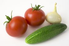 Tomatoes, Onion And Cucumber Royalty Free Stock Photo Tomatoes, Onion And Cucumber Royalty Free Stock Photo