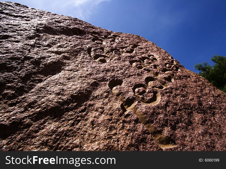 Carved Red Stone