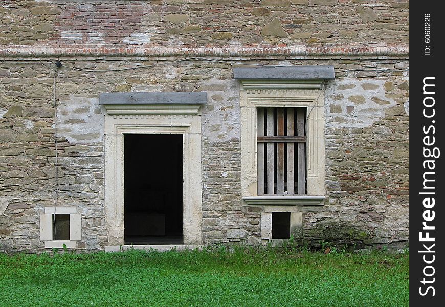 Doorway and window of an old castle