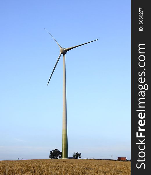 Private windmill - power generator on a private farm.