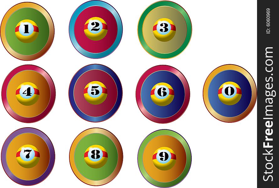 The multicolor badge with many numberballs