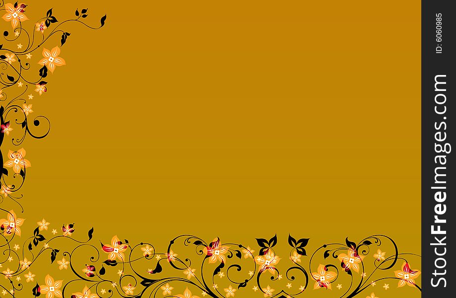 Awesome floral background in brown color