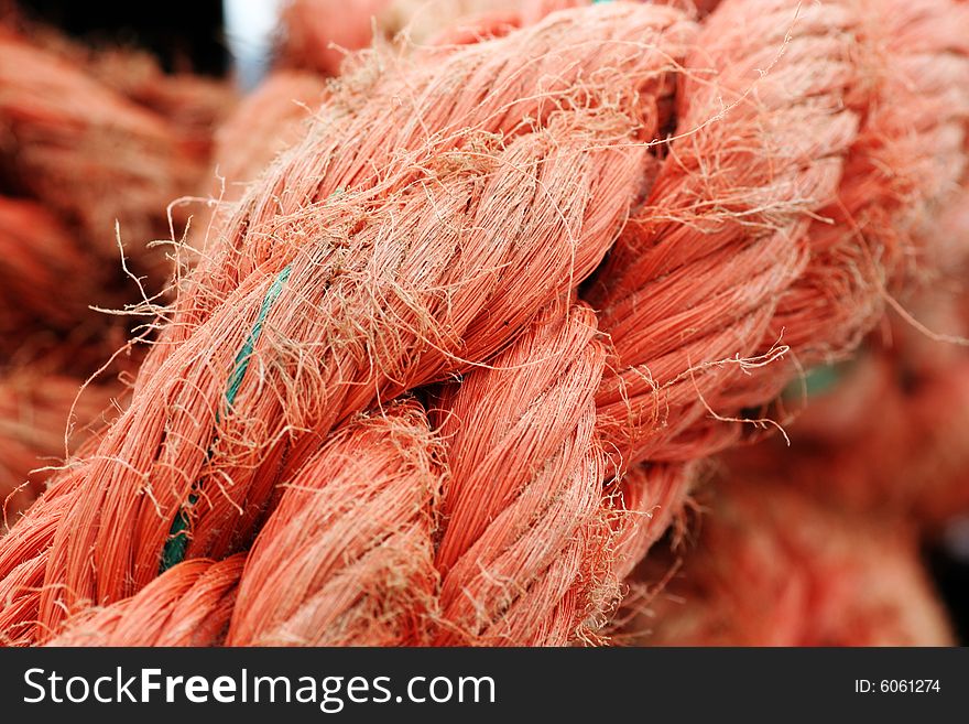Rope from a ship, close up