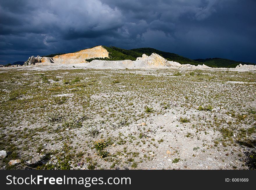 Image of a granite rock quarry in Hungary