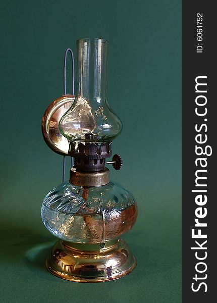 Paraffin lamp with some oil in it.