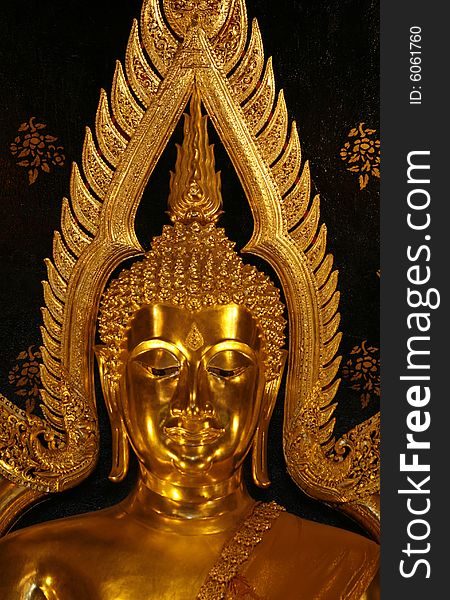 A Buddha portrait in temple at Thailand. A Buddha portrait in temple at Thailand