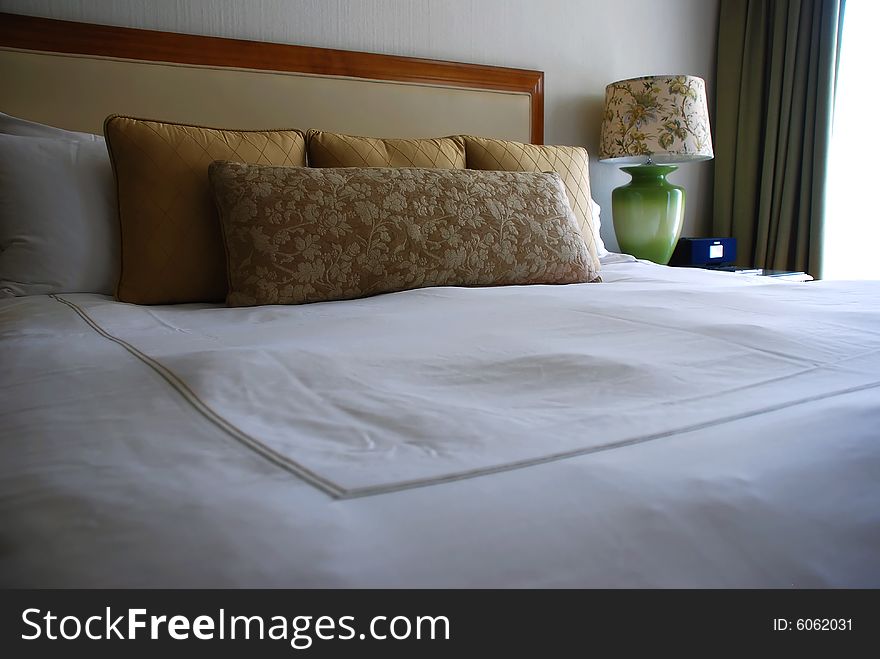 Luxury Hotel Room Bed with Pillows