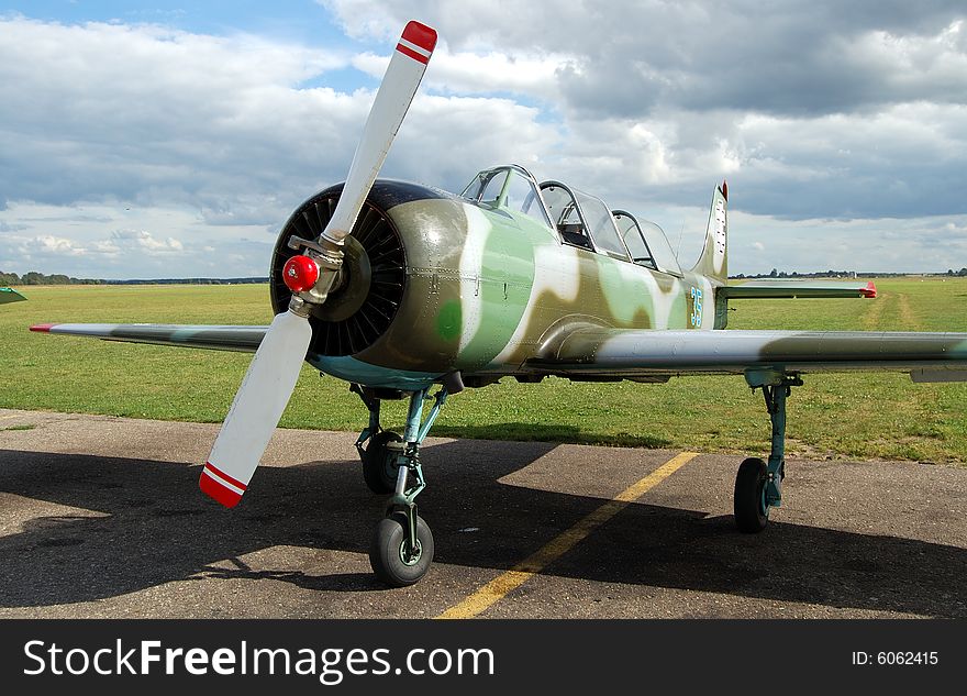 Sport airplane and blue sky