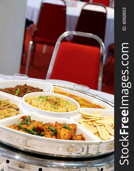 Food in the dome set at wedding functions. Food in the dome set at wedding functions