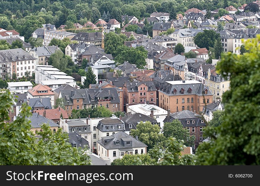Overlooking the old German town of Marburg. Overlooking the old German town of Marburg