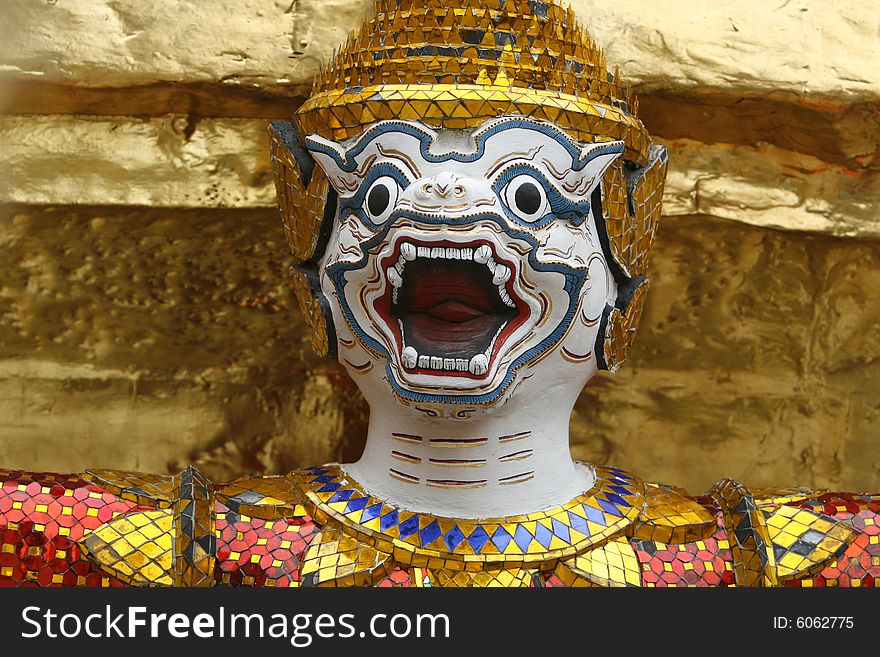 A  fighter in a temple at Bangkok, Thailand