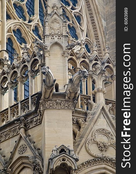 Cathedral St Etienne details located in Metz, France